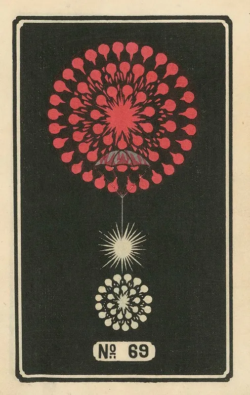 Night Fireworks No 69 Wall Art by Jinta Hirayama - High-Resolution Digital Print