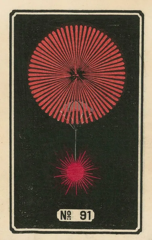 Night Fireworks No 91 Wall Art by Jinta Hirayama - High-Resolution Digital Print
