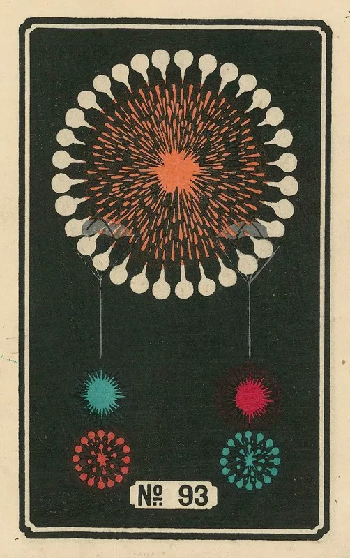 Night Fireworks No 93 Wall Art by Jinta Hirayama - High-Resolution Digital Print