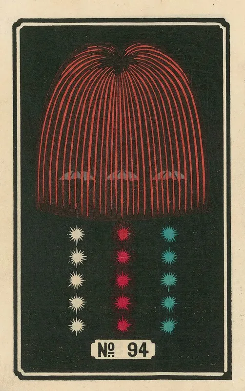 Night Fireworks No 94 Wall Art by Jinta Hirayama - High-Resolution Digital Print