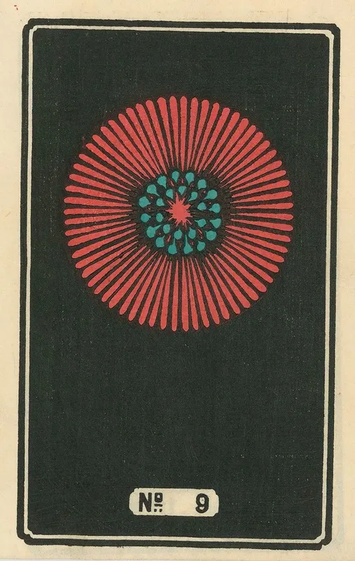 Night Fireworks No 9 Wall Art by Jinta Hirayama - High-Resolution Digital Print