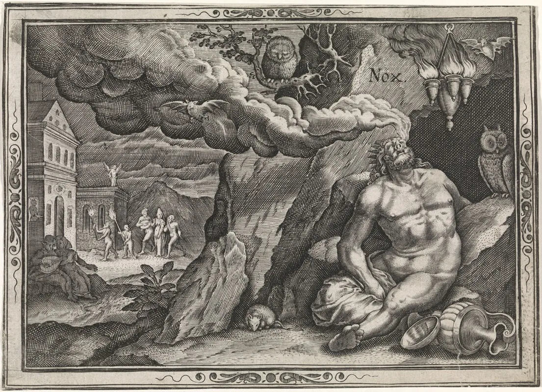 Night Nox Wall Art by Jan Sadeler the Elder - High-Resolution Digital Print