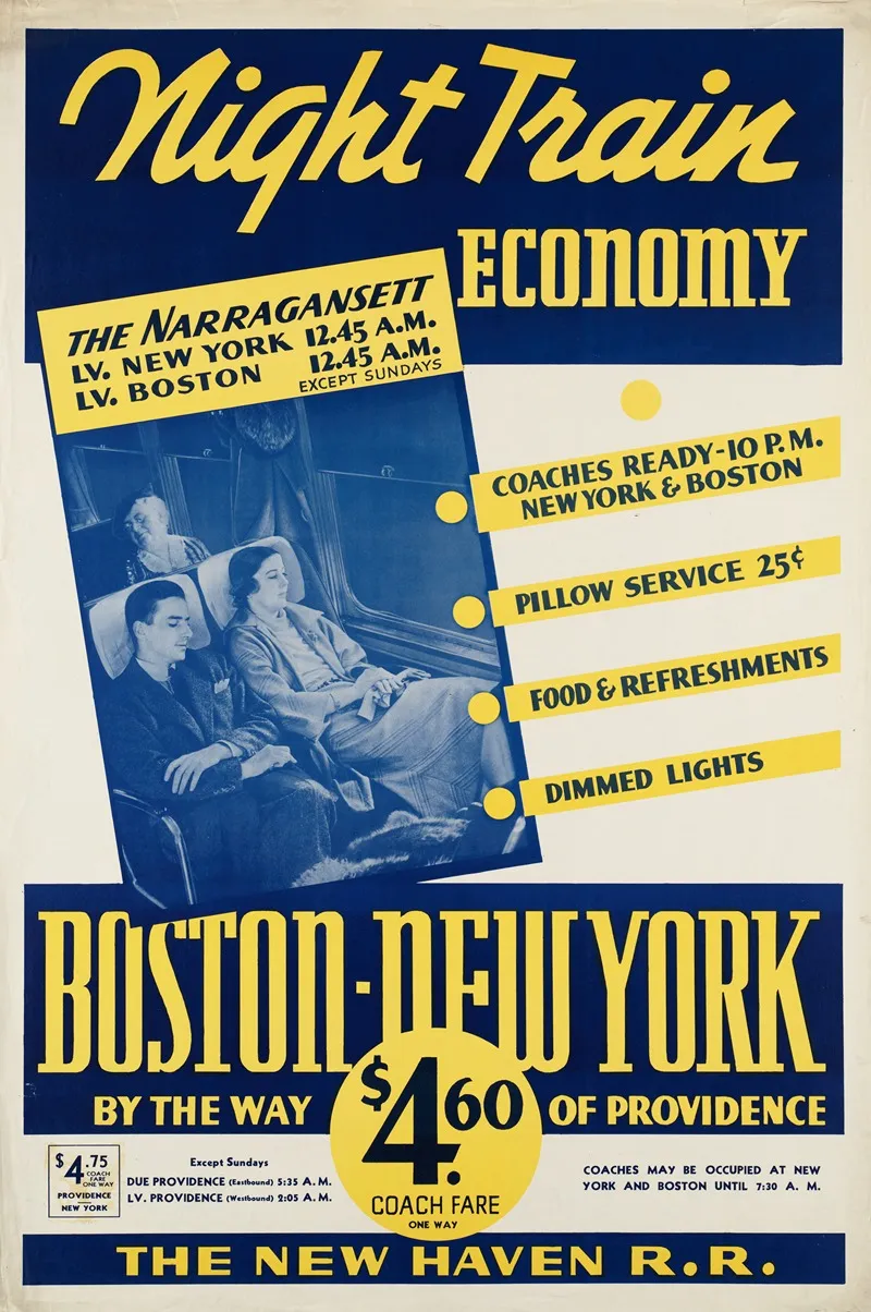 Night Train Economy Boston New York By Way Of Providence Wall Art by Anonymous - High-Resolution Digital Print