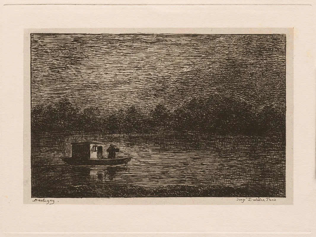 Night Voyage Or Net Fishing Wall Art by Charles François Daubigny - High-Resolution Digital Print