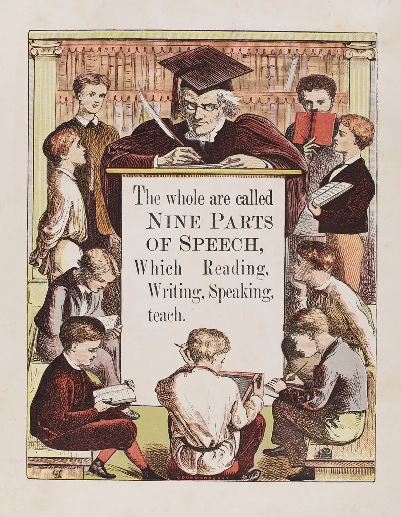 Nine Parts Of Speech Wall Art by Walter Crane - High-Resolution Digital Print