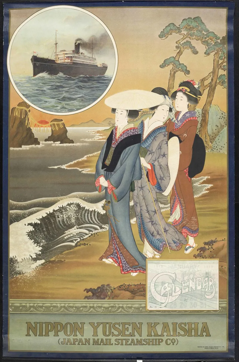 Nippon Yusen Kaisha Japan Mail Steamship Co Futamigaura Wall Art by Anonymous - High-Resolution Digital Print