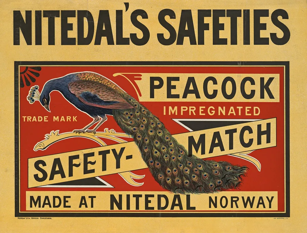 Nitedals Safeties Peacock Safety Match Made At Nitedal Norway
