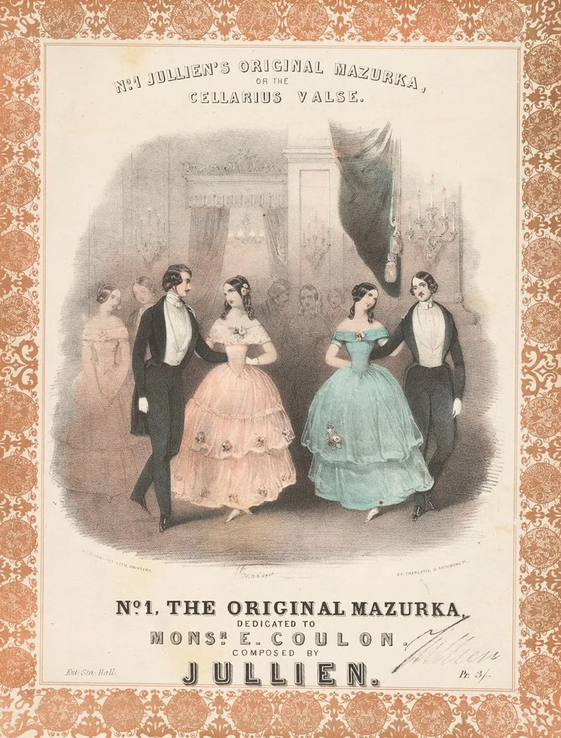 No 1 Julliens Original Mazurka Or The Cellarius Valse Wall Art by John Brandard - High-Resolution Digital Print