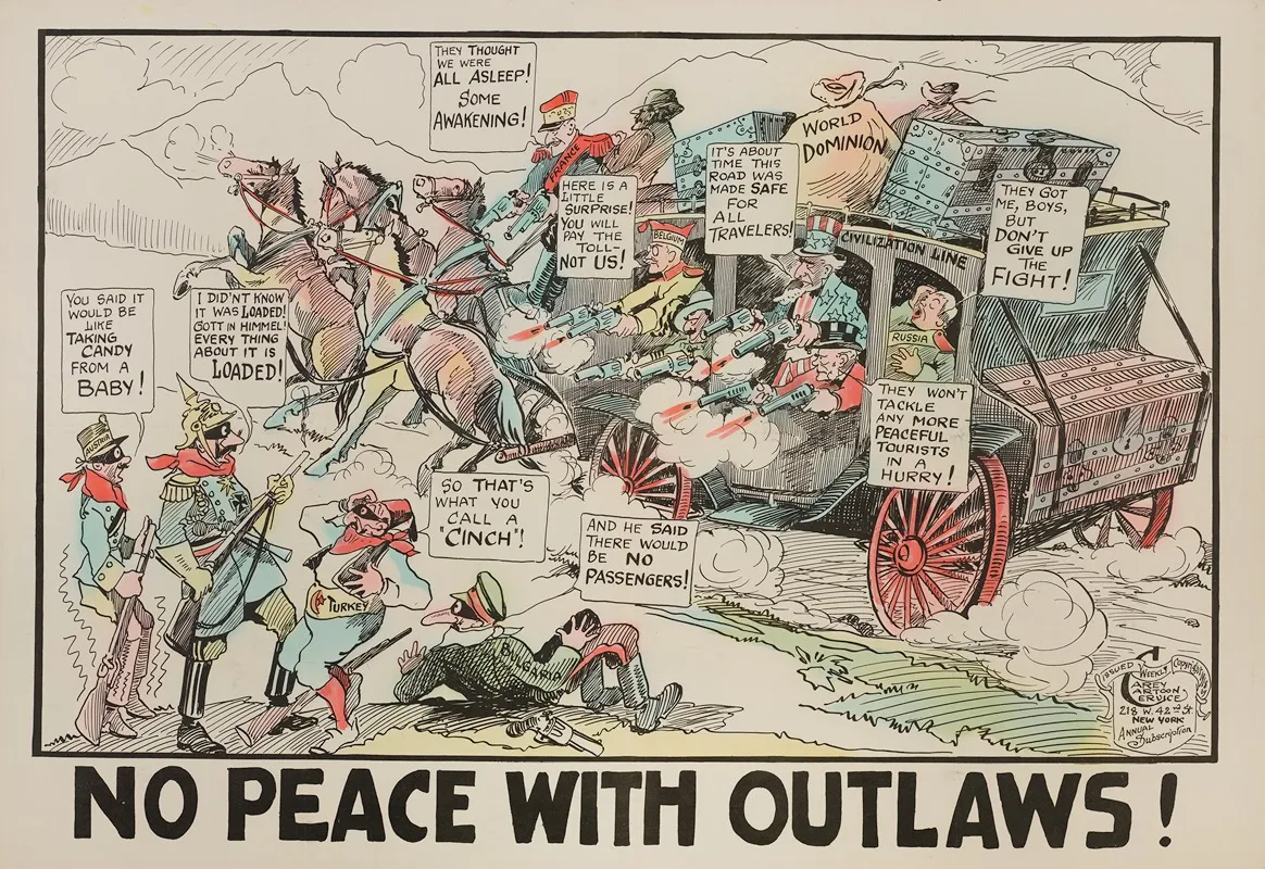 No Peace With Outlaws Wall Art by Carey Cartoon Service - High-Resolution Digital Print