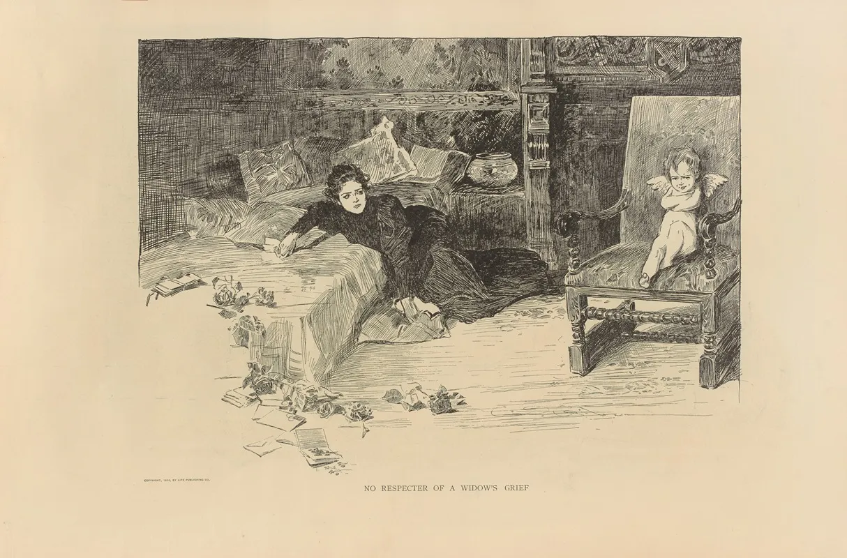 No Respecter Of A Widows Grief 2 Wall Art by Charles Dana Gibson - High-Resolution Digital Print