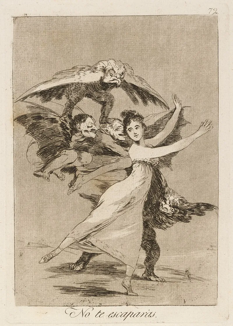 No Te Escaparas You Will Not Escape Wall Art by Francisco de Goya - High-Resolution Digital Print