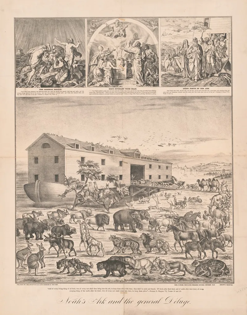 Noahs Ark And The General Deluge Wall Art by A. Muller & Co. - High-Resolution Digital Print