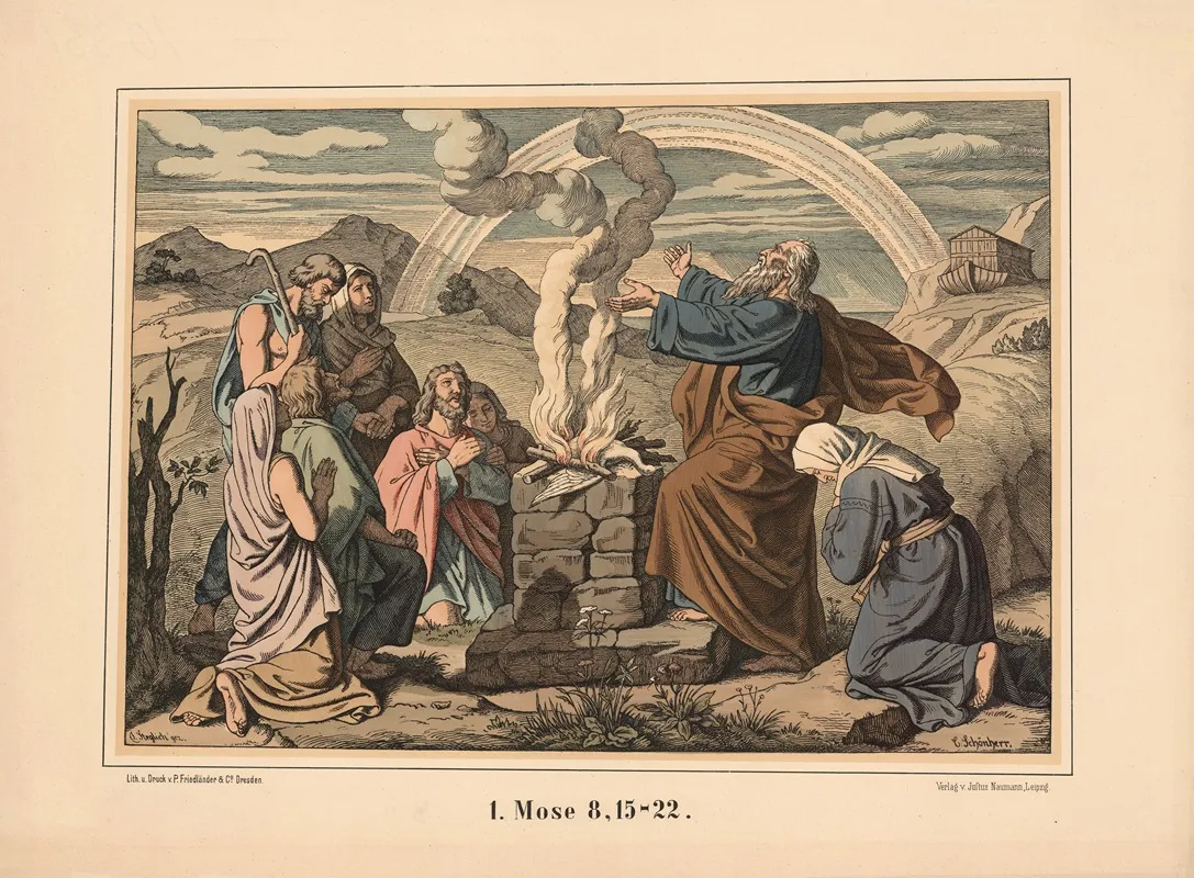 Noahs Thanksgiving Offering 2 Wall Art by Karl Gottlob Schönherr - High-Resolution Digital Print