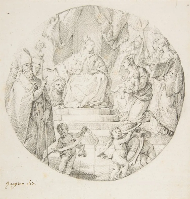 Nobility Presenting An Infant To Venice Wall Art by Francesco Zugno - High-Resolution Digital Print