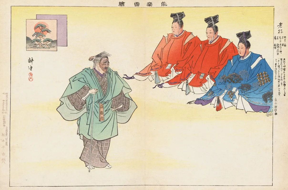 Nogaku Zue Pl 03 Wall Art by Kōgyo Tsukioka - High-Resolution Digital Print