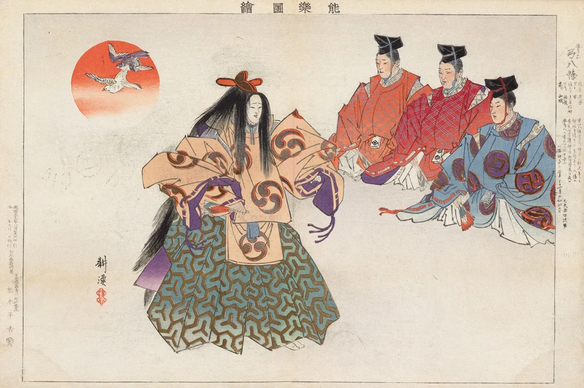 Nogaku Zue Pl 12 Wall Art by Kōgyo Tsukioka - High-Resolution Digital Print