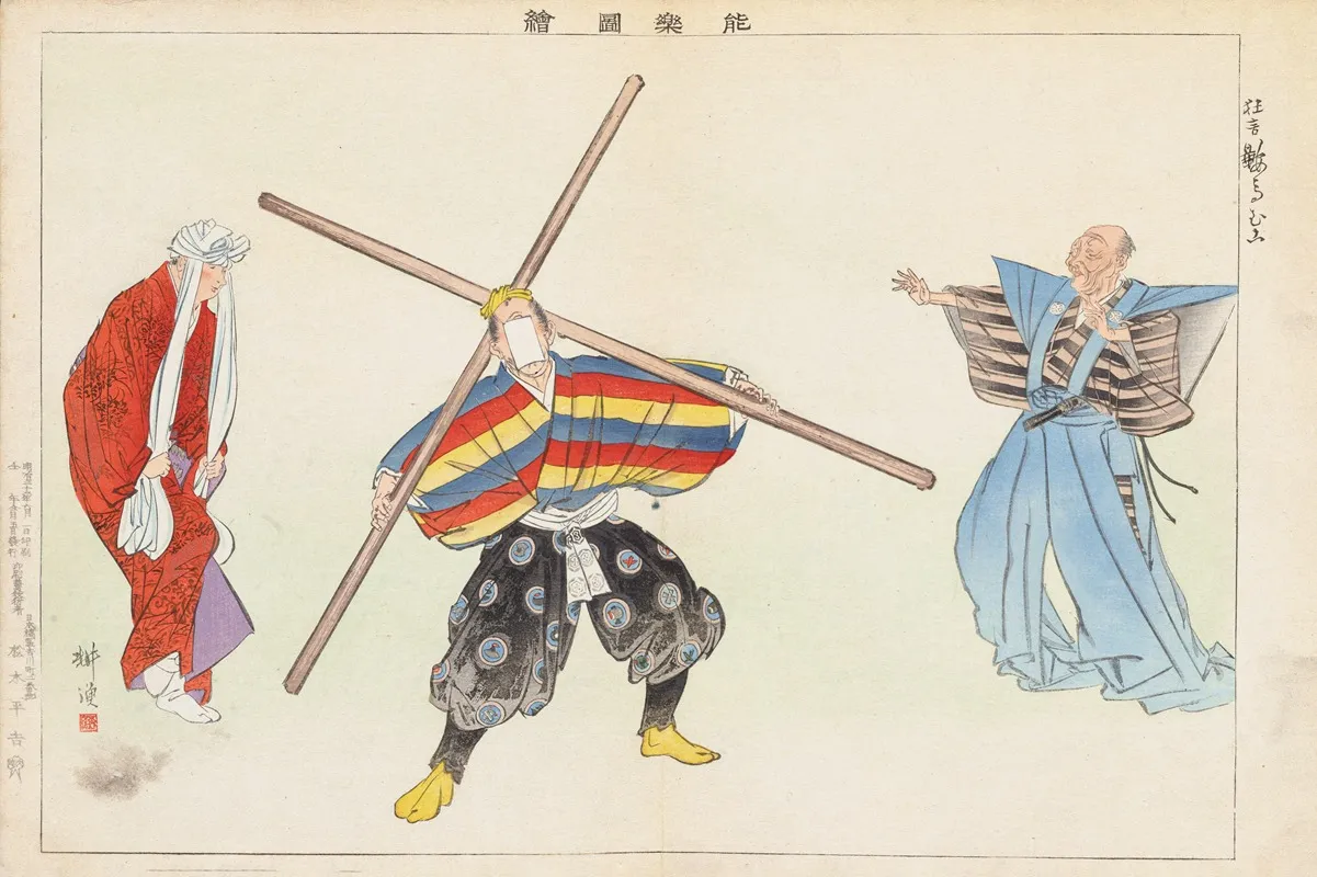 Nogaku Zue Pl 20 Wall Art by Kōgyo Tsukioka - High-Resolution Digital Print