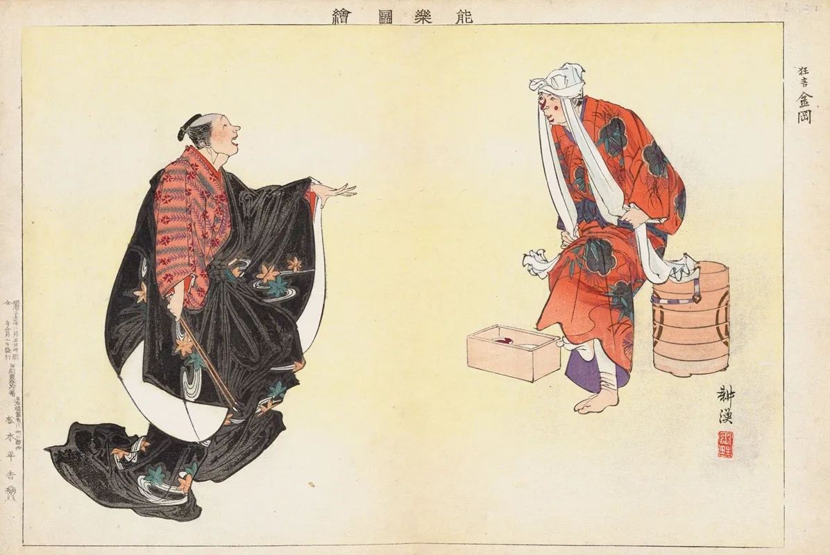 Nogaku Zue Pl 21 Wall Art by Kōgyo Tsukioka - High-Resolution Digital Print