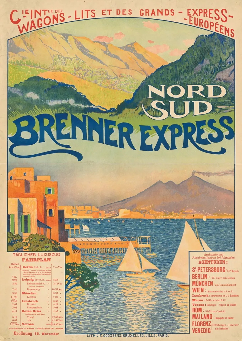 Nord Sud Brenner Express Wall Art by J. E. Goossens - High-Resolution Digital Print