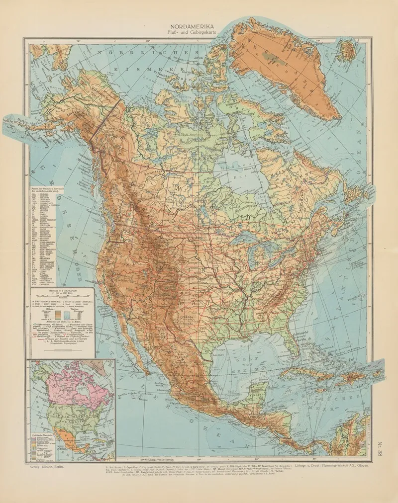 Nordamerika 3 Wall Art by Geographisches Institut der Flemming-Wiskott - High-Resolution Digital Print