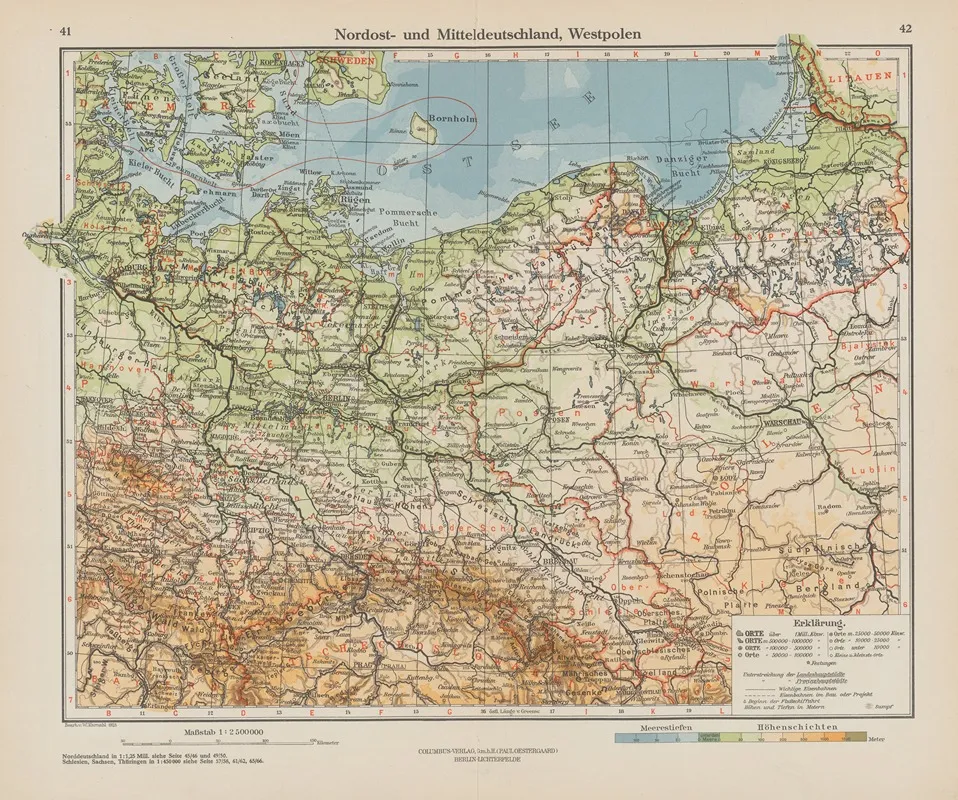 Nordost Und Mitteldeutschland Westpolen Wall Art by Ernst Friedrich - High-Resolution Digital Print
