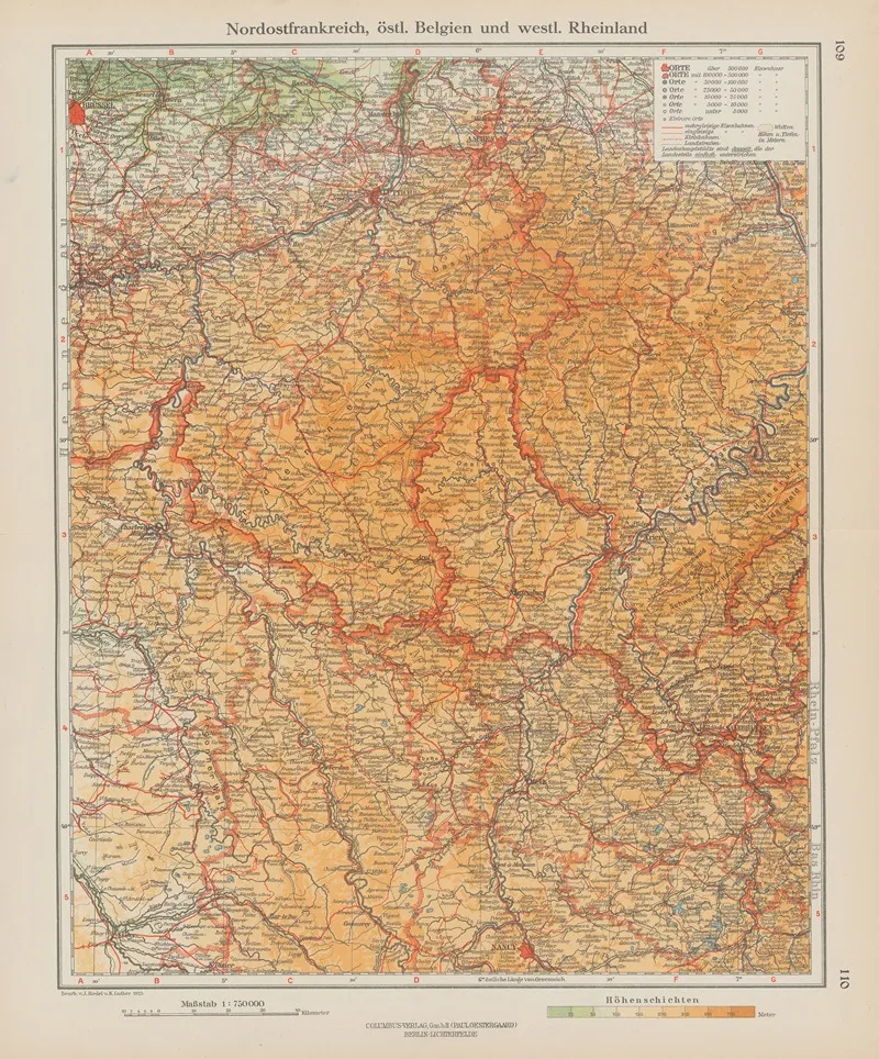 Nordostfrankreich Ostl Belgien Und Westl Rheinland Wall Art by Ernst Friedrich - High-Resolution Digital Print