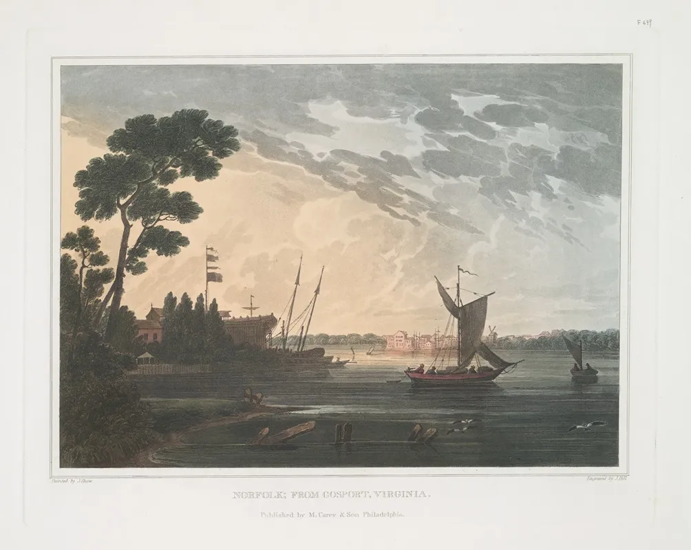 Norfolk From Gosport Virginia Wall Art by Joshua Shaw - High-Resolution Digital Print