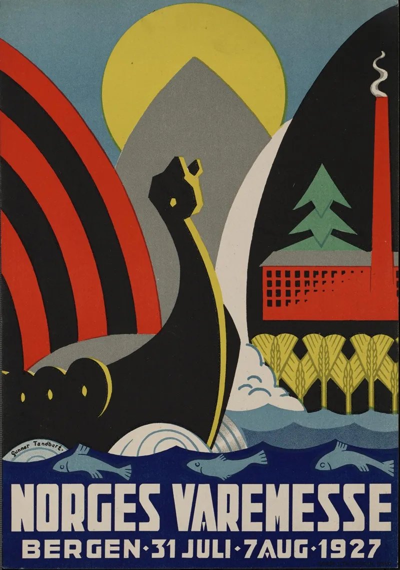 Norges Varemesse Bergen 31 Juli 7 Aug 1927 Wall Art by Gunnar Tandberg - High-Resolution Digital Print