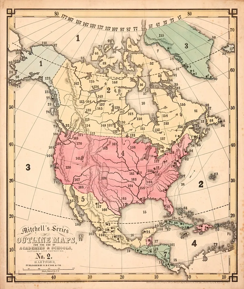 North America 5 Wall Art by Samuel Augustus Mitchell - High-Resolution Digital Print