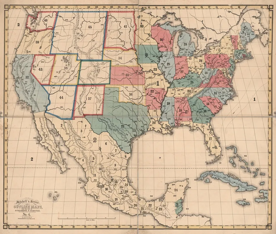 North America 6 Wall Art by Samuel Augustus Mitchell - High-Resolution Digital Print