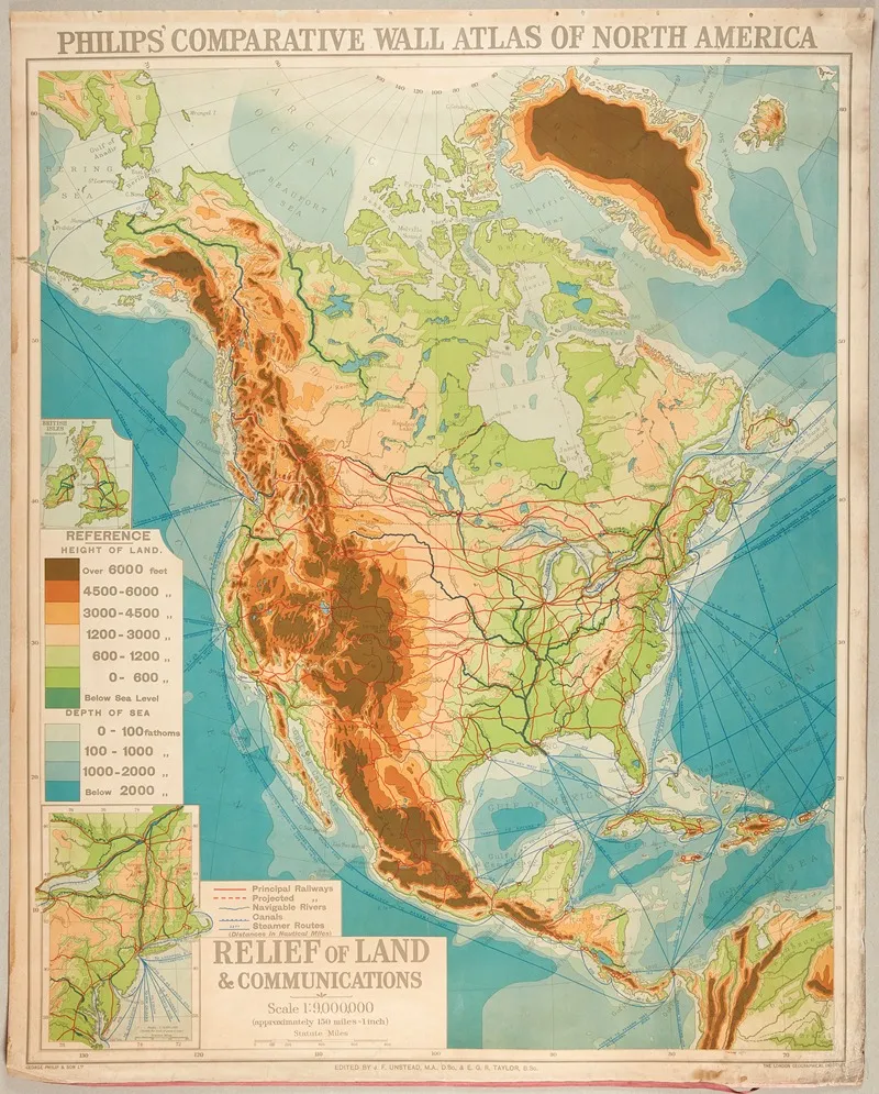 North America Relief Of Land Communications