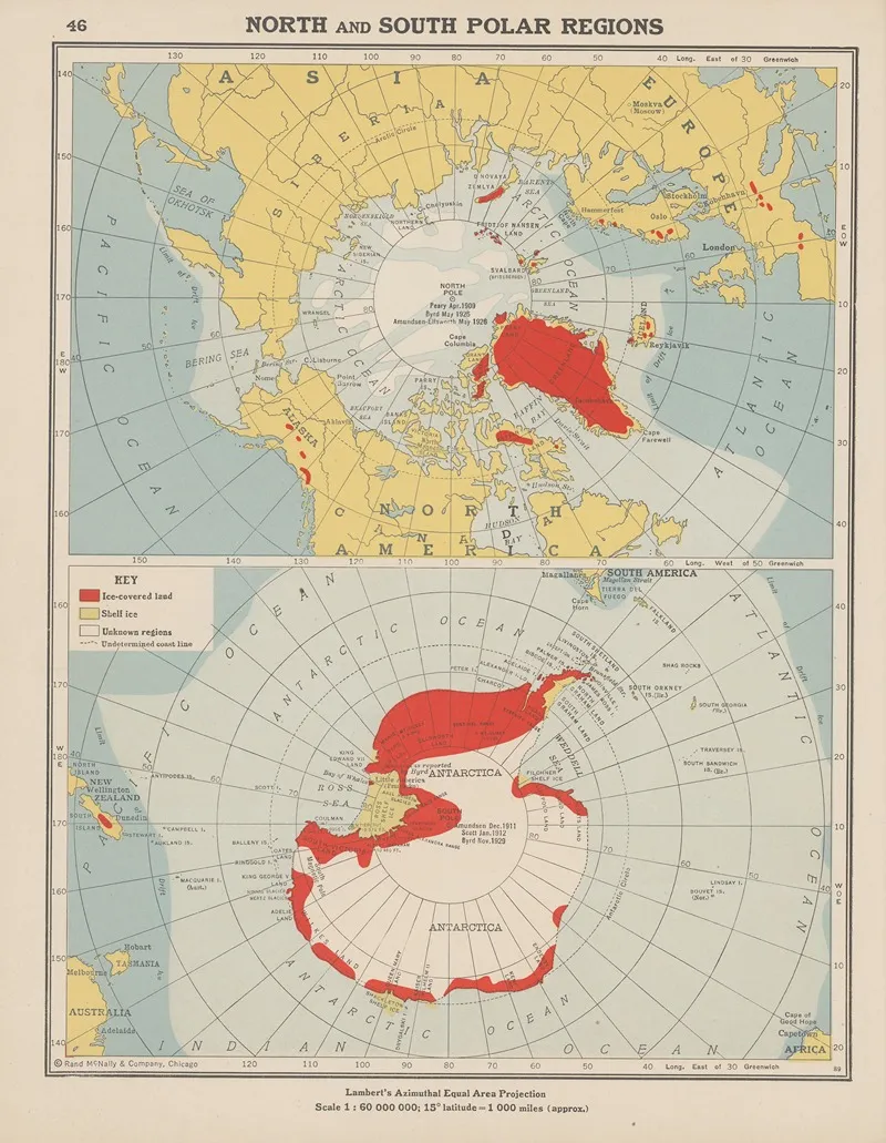 North And South Polar Regions Wall Art by John Paul Goode - High-Resolution Digital Print