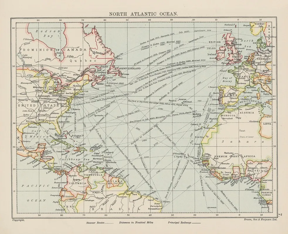 North Atlantic Ocean Wall Art by Brown, Son &amp; Ferguson Ltd - High-Resolution Digital Print