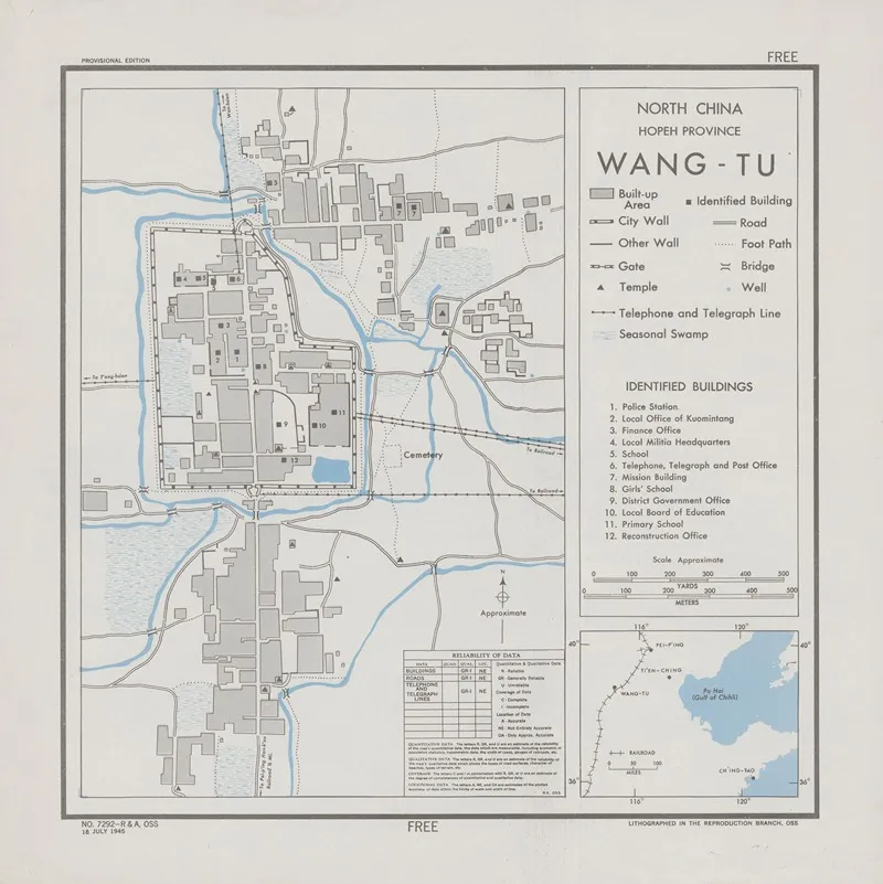 North China Hopeh Province Wang Tu Wall Art by Office of Strategic Services - High-Resolution Digital Print