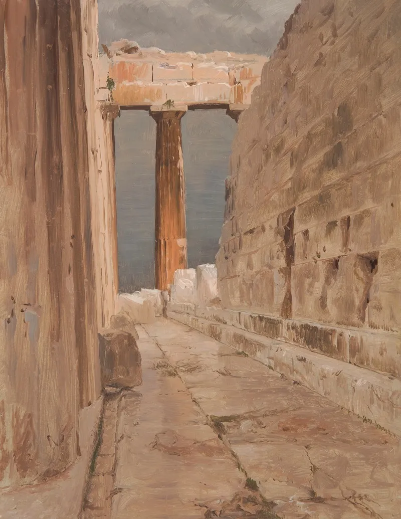 North Peristyle Of The Parthenon Athens Wall Art by Frederic Edwin Church - High-Resolution Digital Print