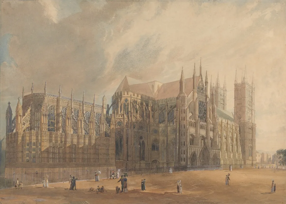 Northeast View Of Westminster Abbey Wall Art by John Gendall - High-Resolution Digital Print