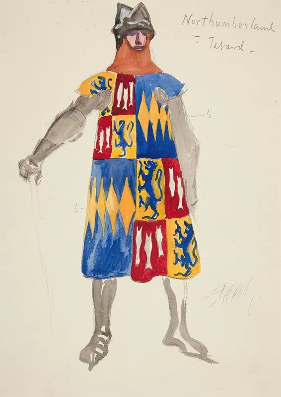 Northumberland Tabard Costume Sketch For Henry Irvings Planned Production Of King Richard Ii