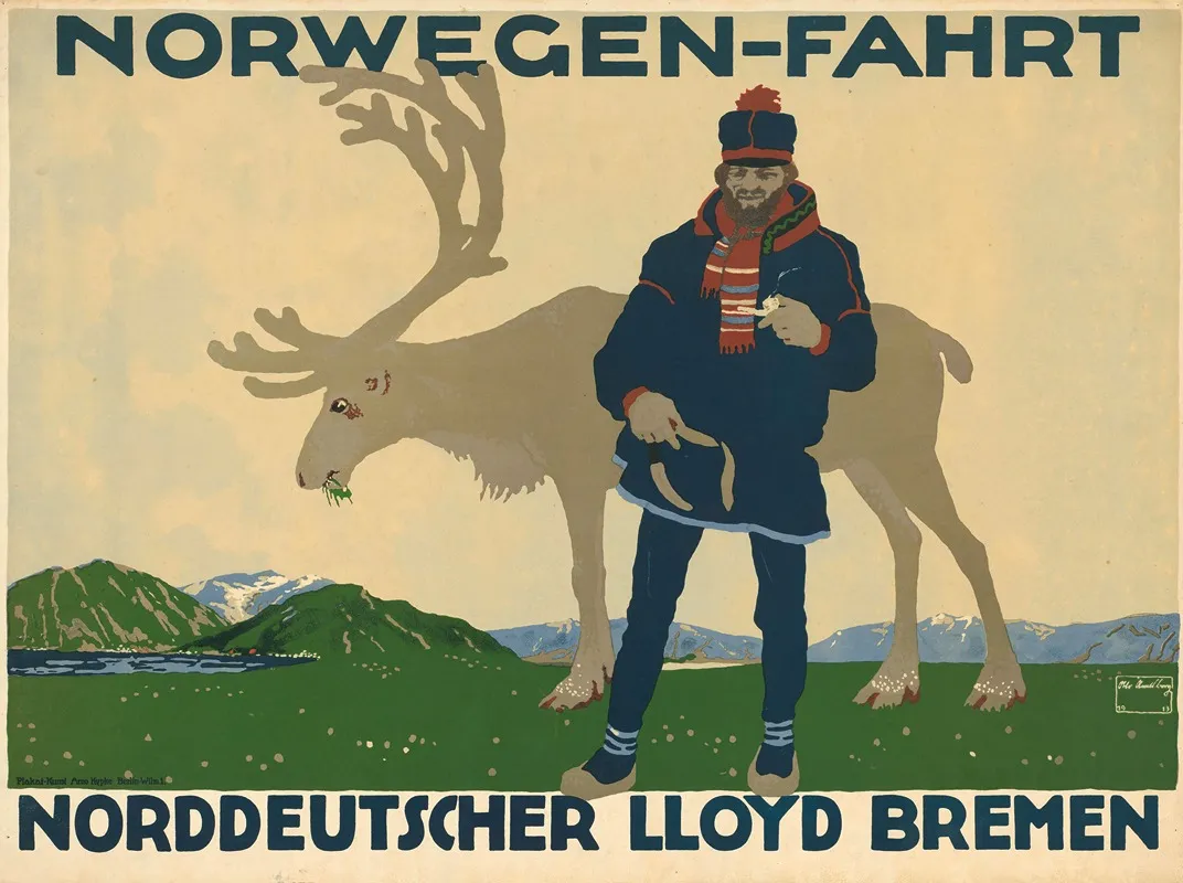 Norwegen Fahrt Norddeutscher Lloyd Bremen Wall Art by Otto Amtsberg - High-Resolution Digital Print
