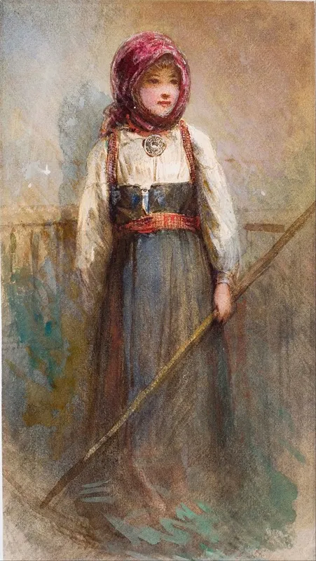 Norwegian Girl Wall Art by Egron Lundgren - High-Resolution Digital Print