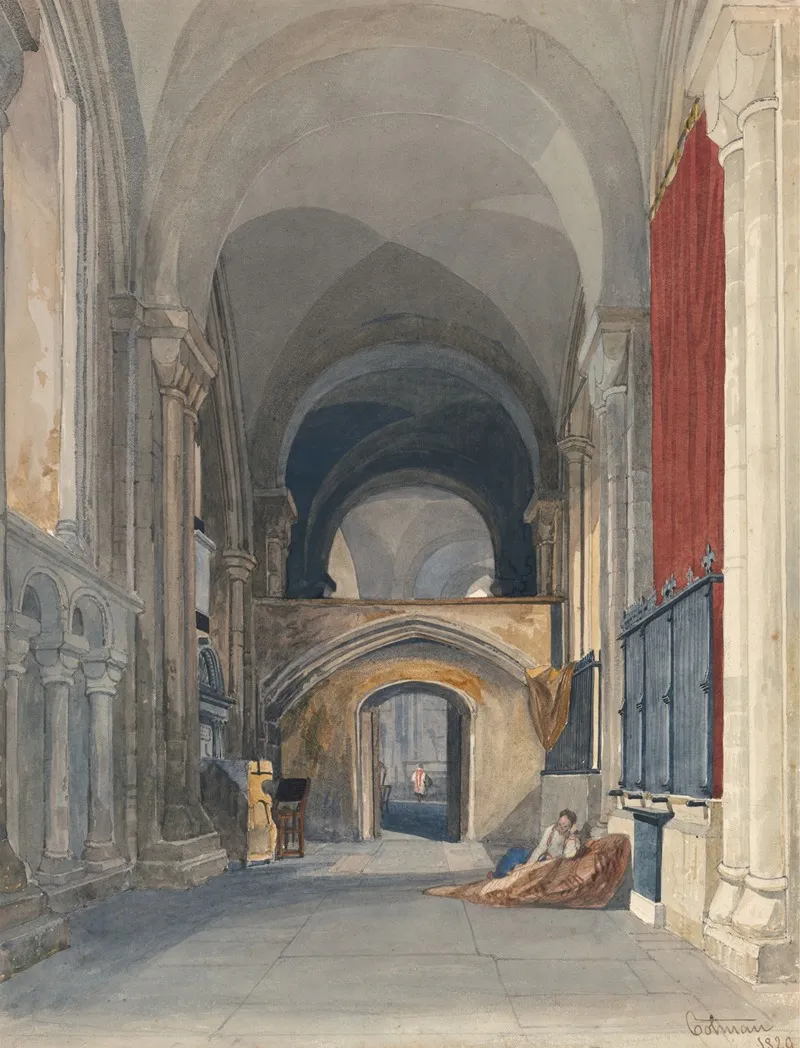 Norwich Cathedral Interior Of The North Aisle Of The Choir Looking East Wall Art by John Sell Cotman - High-Resolution Digital Print
