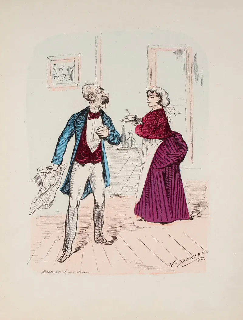 Nos Impots Par H Demare Limpot Sur Les Celibataires Wall Art by Henri Demare - High-Resolution Digital Print