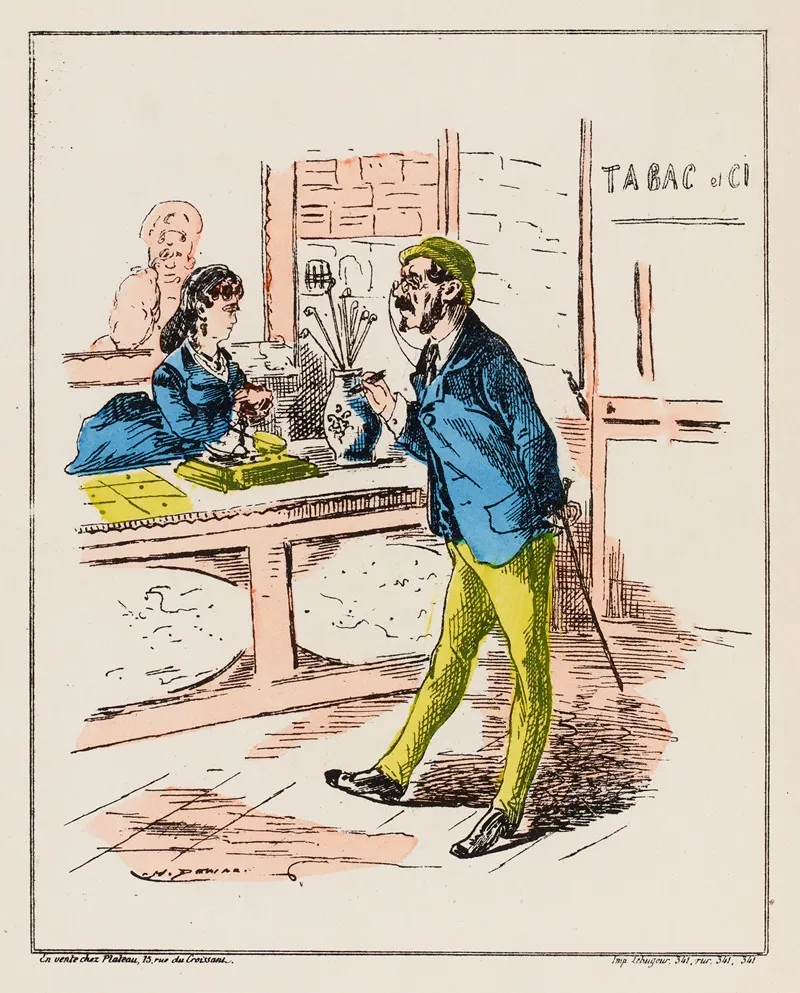 Nos Impots Par H Demare N18 Moi Je Men Fiche Si On Augmente Le Tabac Je Ne Fume Plus Je Me Mets A Priser Wall Art by Henri Demare - High-Resolution Digital Print