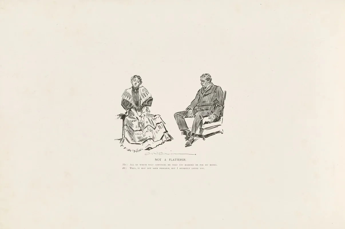 Not A Flatterer Wall Art by Charles Dana Gibson - High-Resolution Digital Print