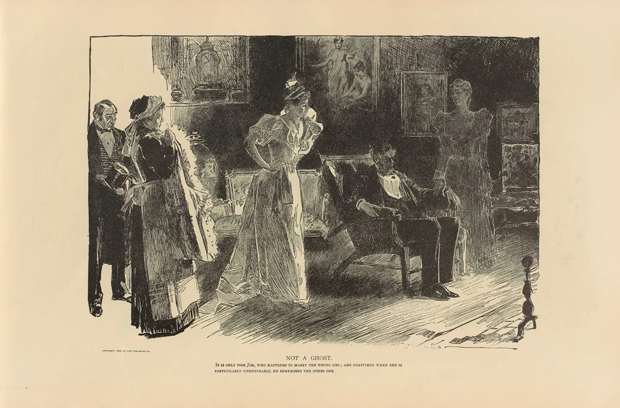 Not A Ghost 2 Wall Art by Charles Dana Gibson - High-Resolution Digital Print