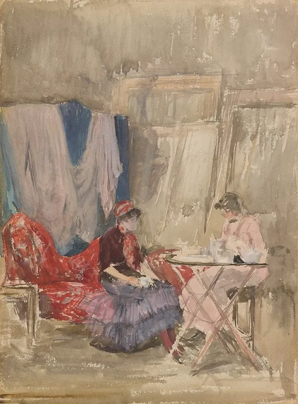 Note In Pink And Purple The Studio Wall Art by James Abbott McNeill Whistler - High-Resolution Digital Print