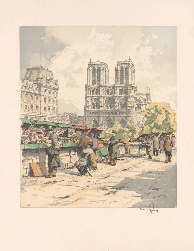 Notre Dame I Bookstalls Wall Art by Hans Figura - High-Resolution Digital Print