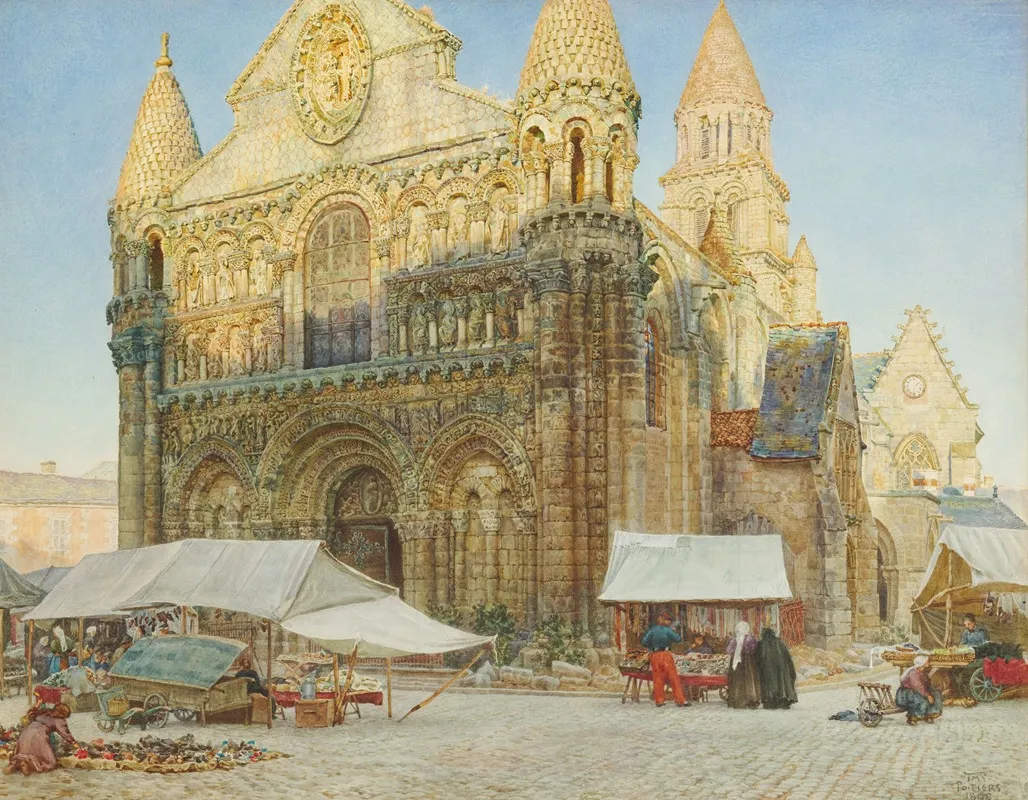 Notre Dame La Grande Poitiers Wall Art by Thomas Matthews Rooke - High-Resolution Digital Print