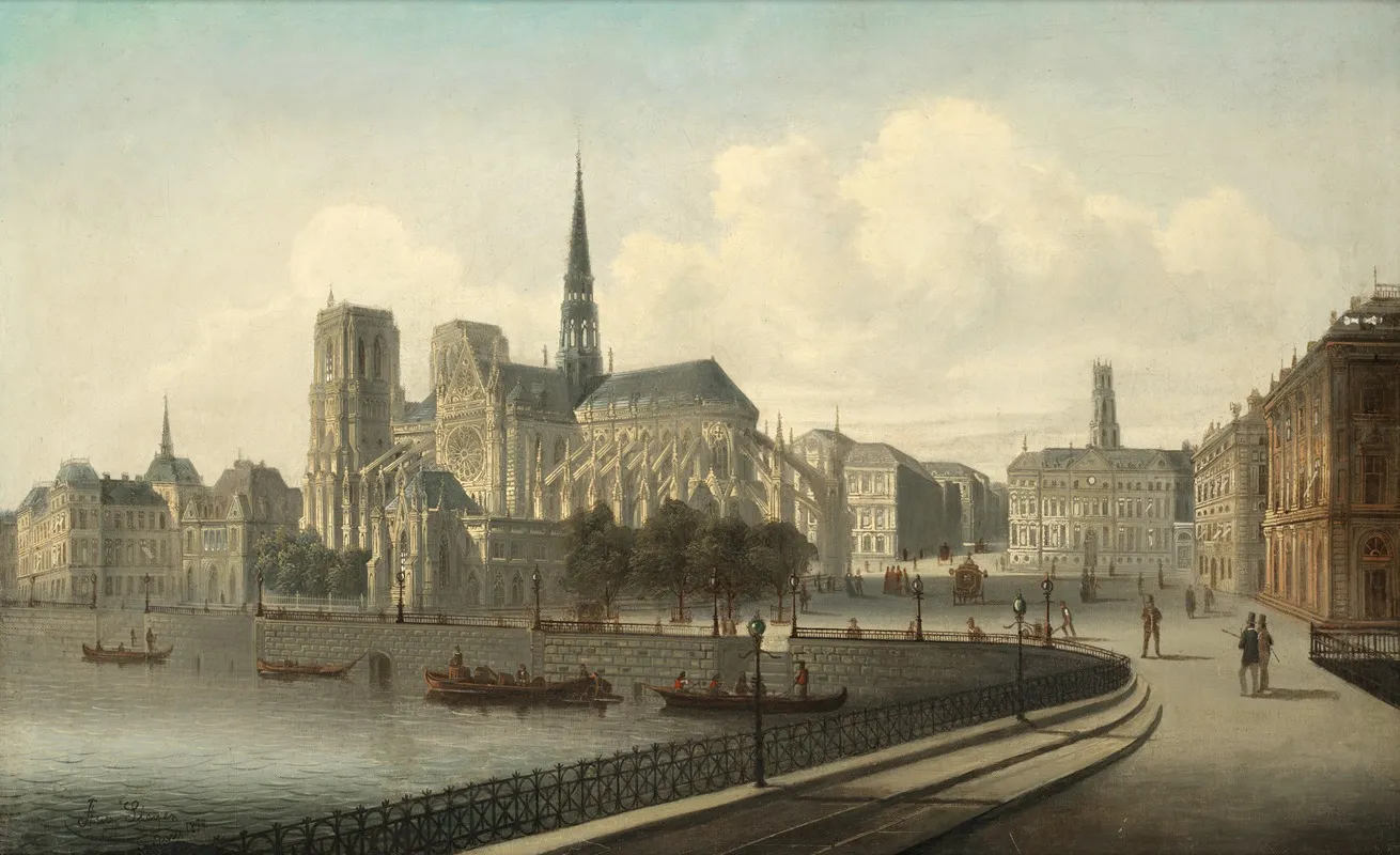 Notre Dame Paris 6 Wall Art by August Von Siegen - High-Resolution Digital Print