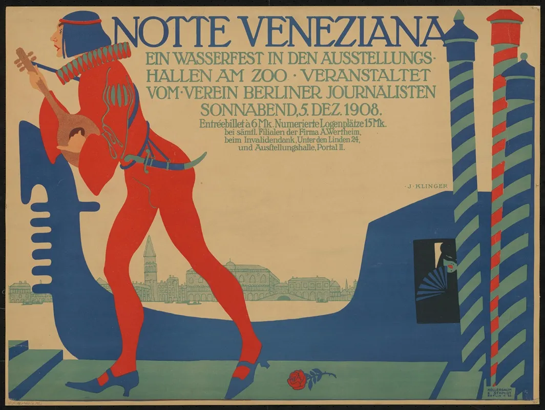 Notte Veneziana Wasserfest Vom Verein Berliner Journalisten Wall Art by Julius Klinger - High-Resolution Digital Print