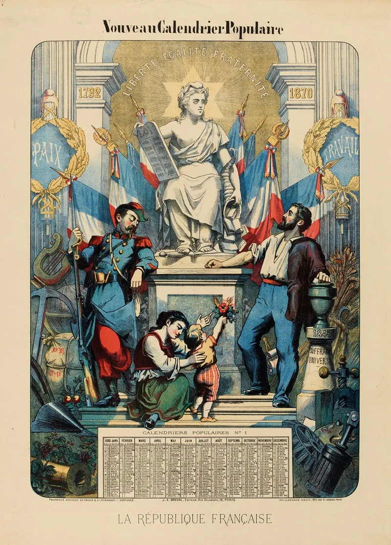 Nouveau Calendrier Populaire Wall Art by Anonymous - High-Resolution Digital Print